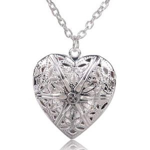 Imitation Silver Filigree Heart Locket Pendant Necklace & Chain Gift Box